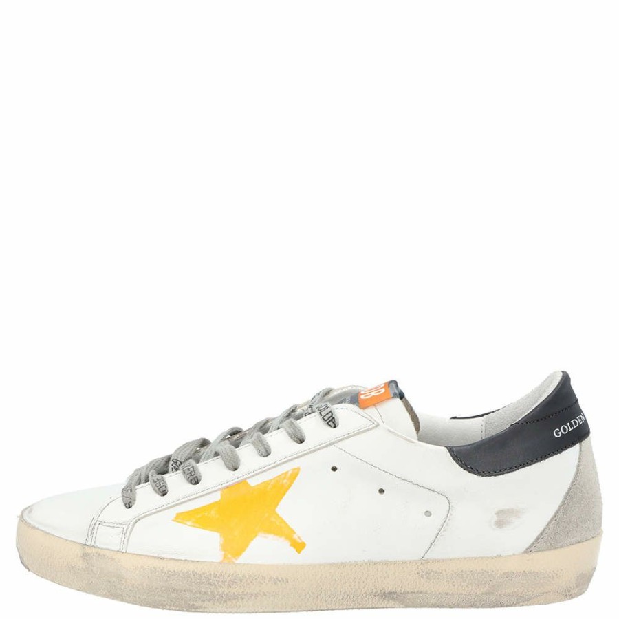 Men * | Golden Goose /Yellow Superstar Low-Top Sneakers Size Eu 42 For Men White