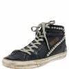 Women * | Golden Goose Leather Slide High Top Sneakers Size 38 For Women Black