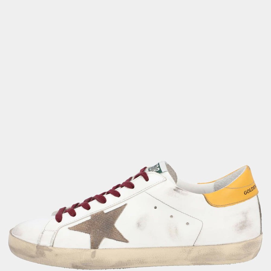 Men * | Golden Goose White/Yellow Leather Superstar Sneaker Size Eu 41 For Men Multicolor