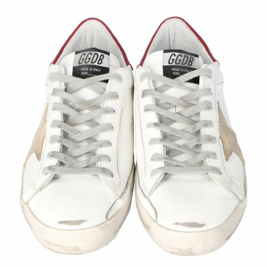 Men * | Golden Goose White/Red Superstar Classic Sneakers Size Eu 43 For Men Red,White