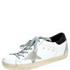 Women * | Golden Goose /Silver Leather And Suede Superstar Lace Up Sneakers Size 39 For Women White