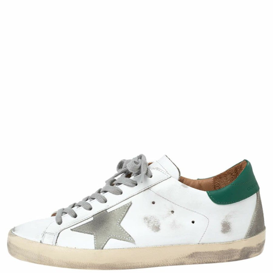 Men * | Golden Goose Leather Superstar Low Top Sneakers 41 For Men Green