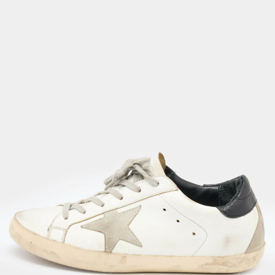 Women * | Golden Goose /Grey Leather And Suede Superstar Low Top Sneakers Size 38 For Women White