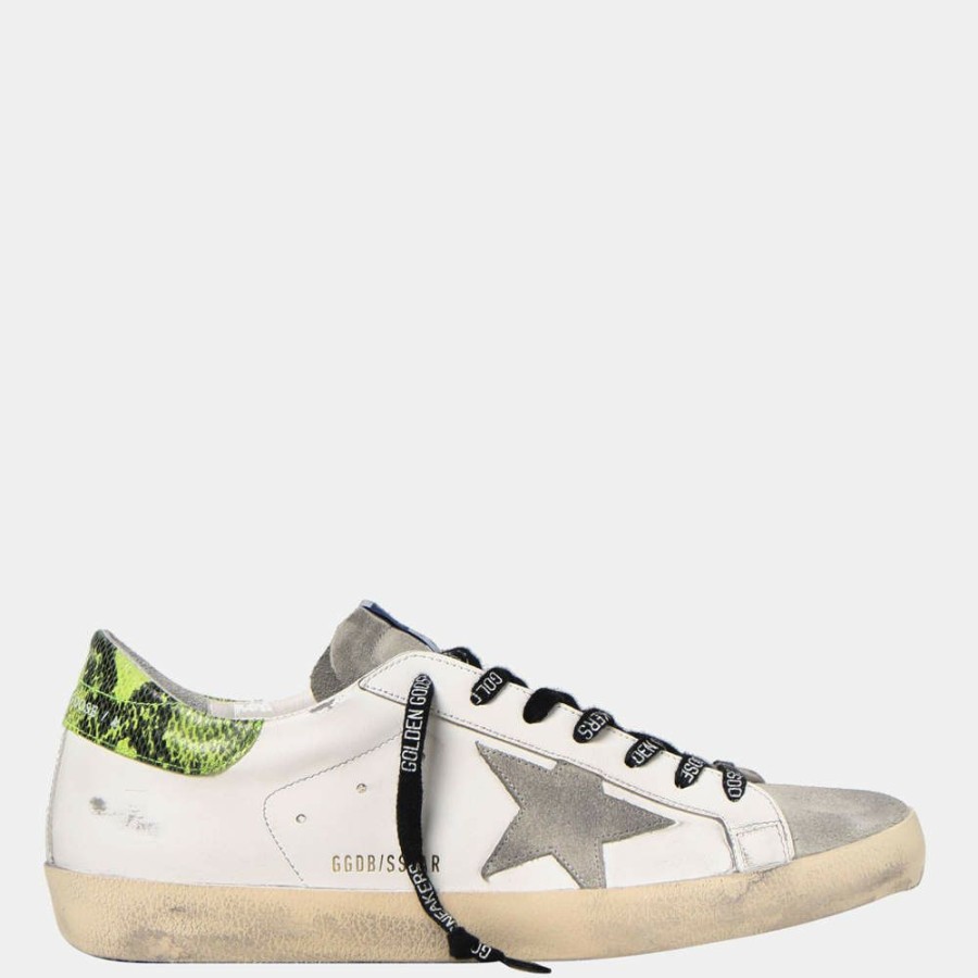 Men * | Golden Goose White Super-Star Classic Low-Top Sneakers Size Eu 45 For Men Multicolor