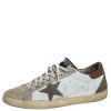 Men * | Golden Goose /White Suede And Leather Superstar Lace Up Sneakers Size 46 For Men Grey