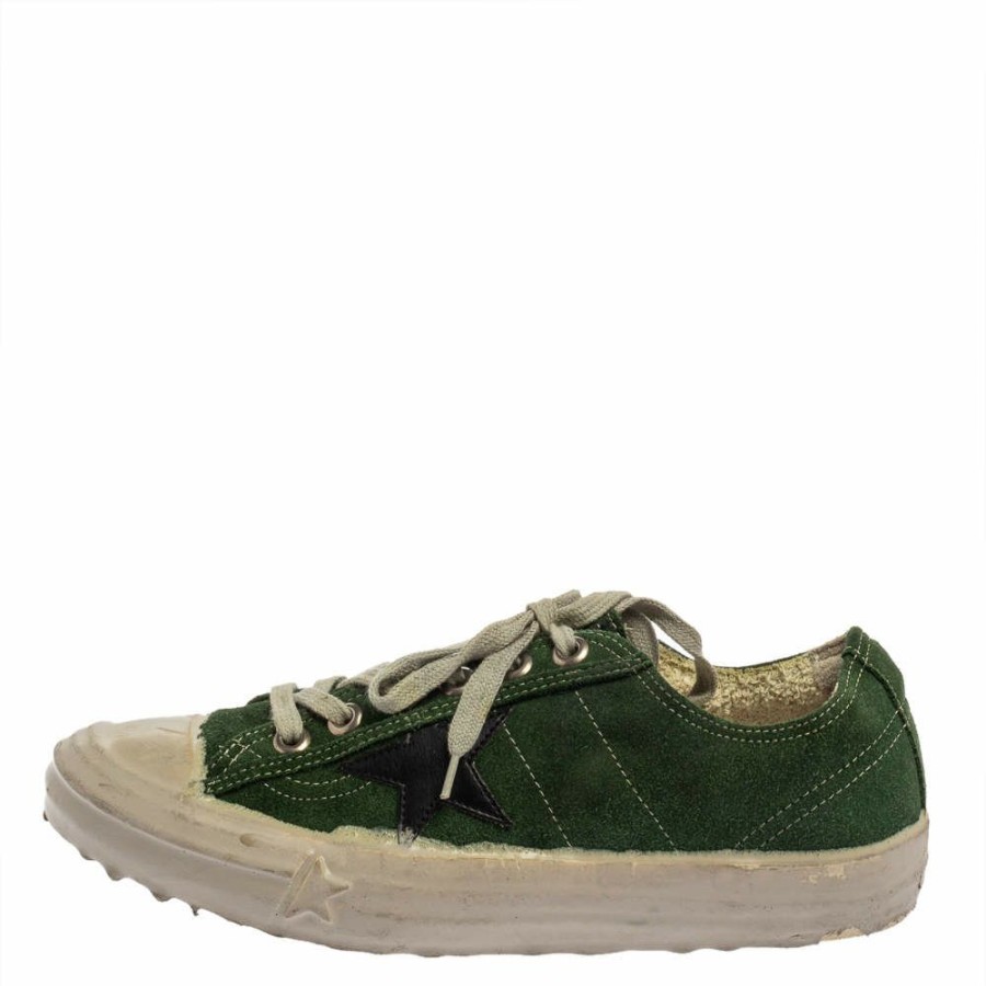 Men * | Golden Goose Suede V Star Dip Low Top Sneakers Size 40 For Men Green