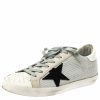 Women * | Golden Goose Leather And Grey Knit Fabric Superstar Sneakers Size 37 For Women White