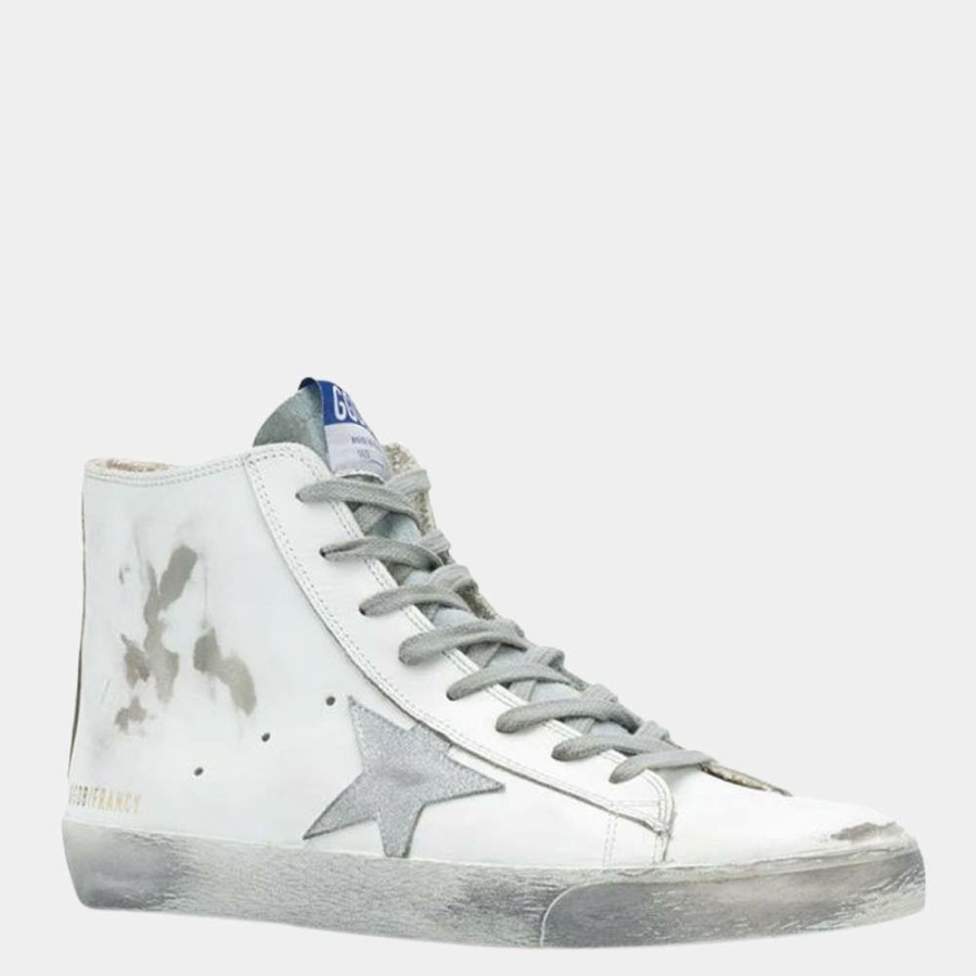 Men * | Golden Goose Leather Francy Sneakers Size Eu 44 For Men White