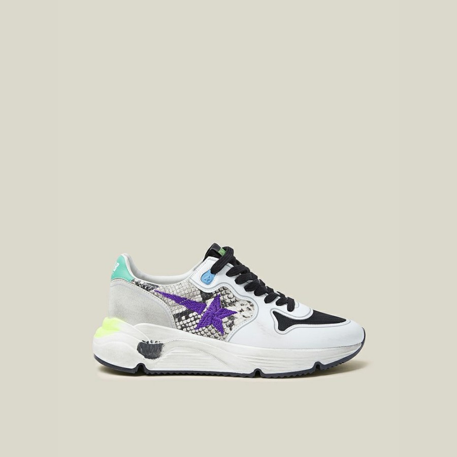 Women * | Golden Goose Deluxe Brand Multicoloured Running Sole Python-Print Sneakers Size It 36 For Women Multicolor