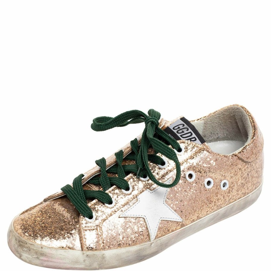 Women * | En Goose Glitter Superstar Sneakers Size 40 For Women Gold