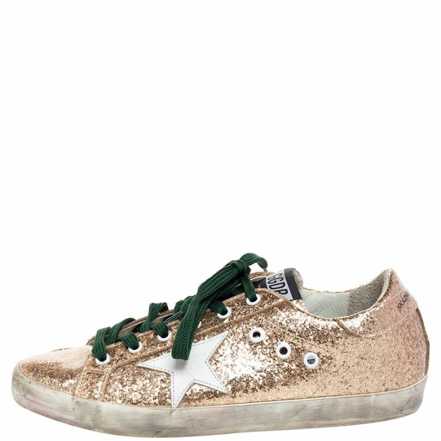 Women * | En Goose Glitter Superstar Sneakers Size 40 For Women Gold