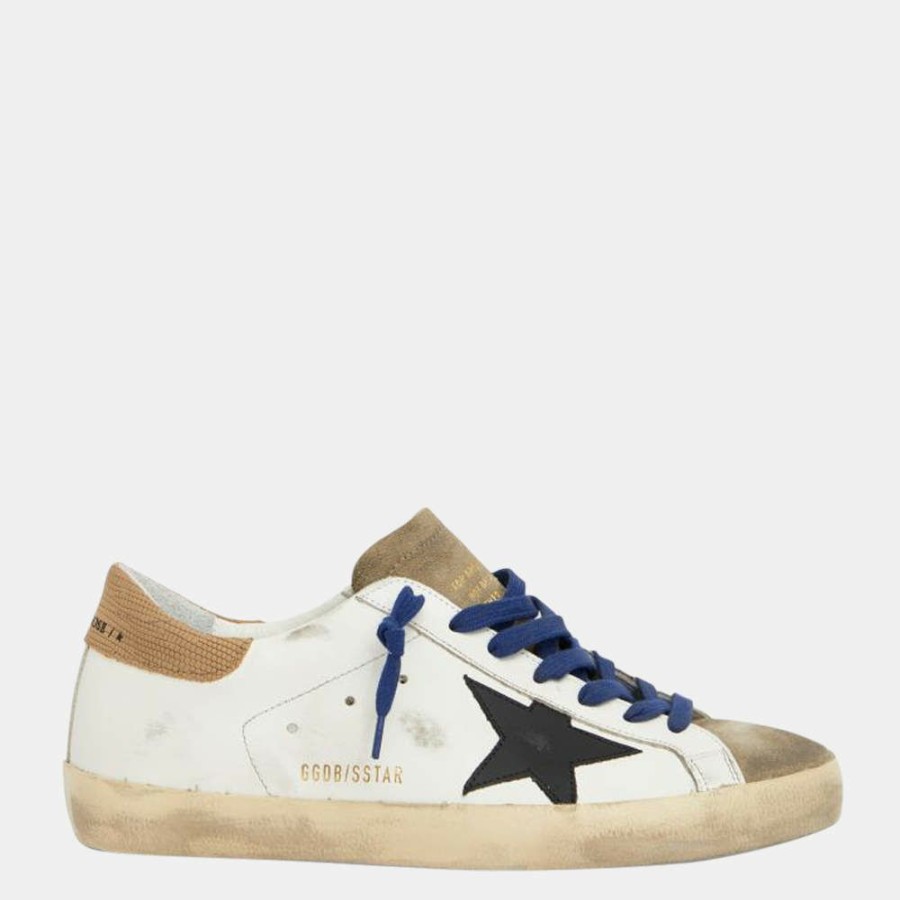 Men * | Golden Goose White And Black Star Leather Superstar Sneakers Size Eu 43 For Men Black,White