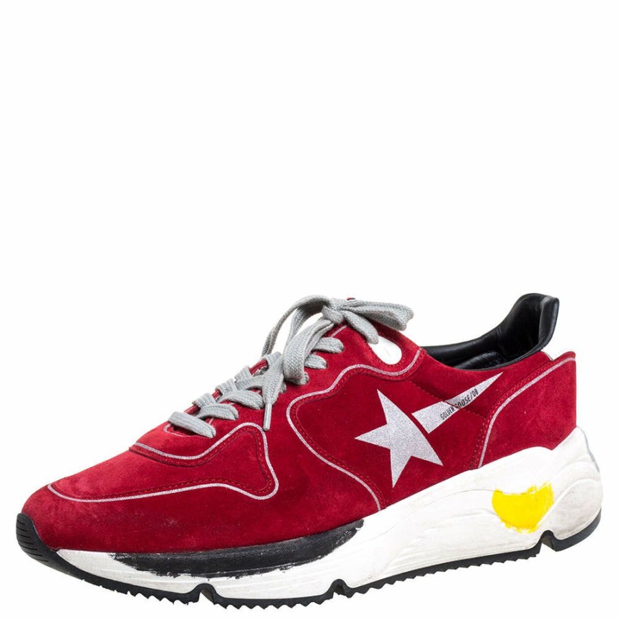 Men * | Golden Goose Suede Running Sneakers Size 41 For Men Red