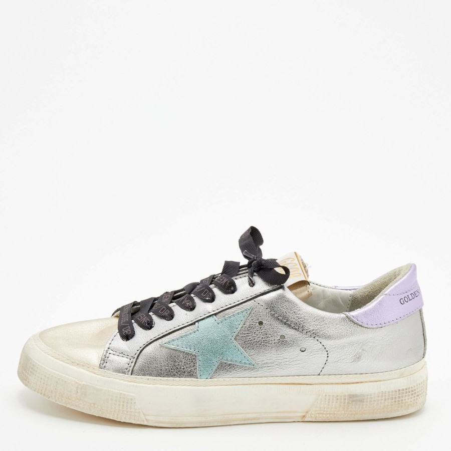 Women * | Golden Goose Metallic Leather Superstar Sneakers Size 40 For Women Multicolor