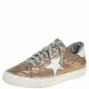 Women * | En Goose /White Glitter And Leather Superstar Low Top Sneakers Size 40 For Women Gold