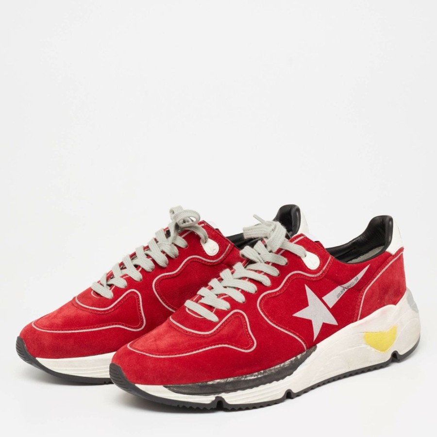 Women * | Golden Goose Suede Running Sneakers Size 40 For Women Red