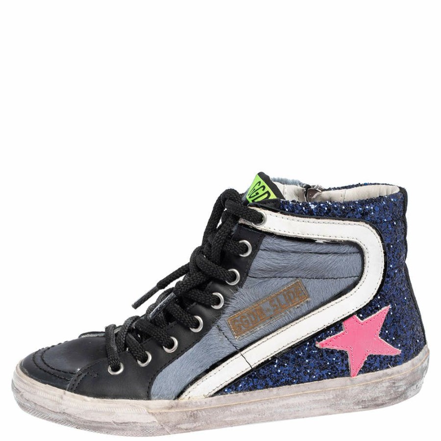 Women * | Golden Goose Leather And Calf Hair Fancy High Top Sneakers Size 36 For Women Multicolor