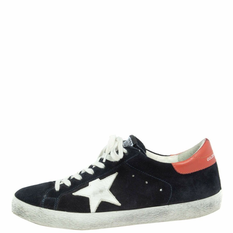 Men * | Golden Goose /Orange Leather Superstar Sneakers Size 43 For Men Black