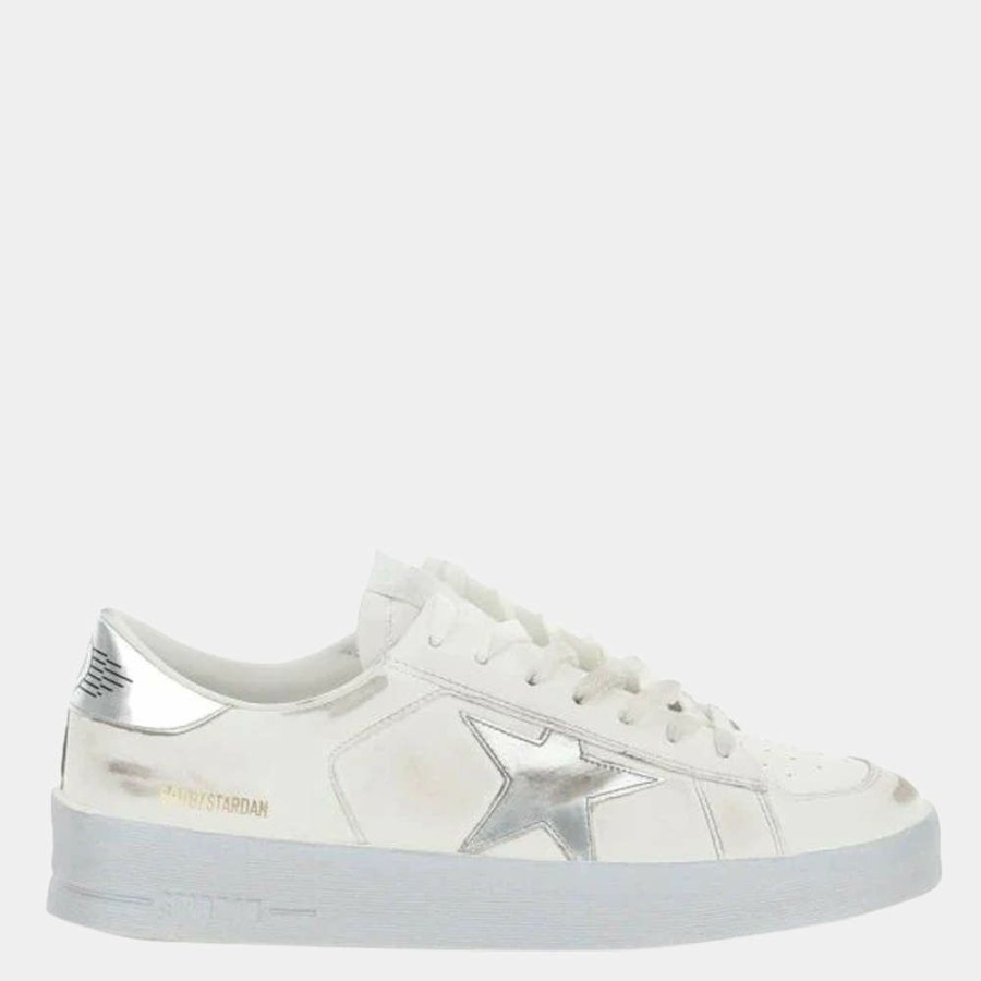 Men * | Golden Goose White/Silver Stardan Sneakers Eu 43 For Men Silver,White