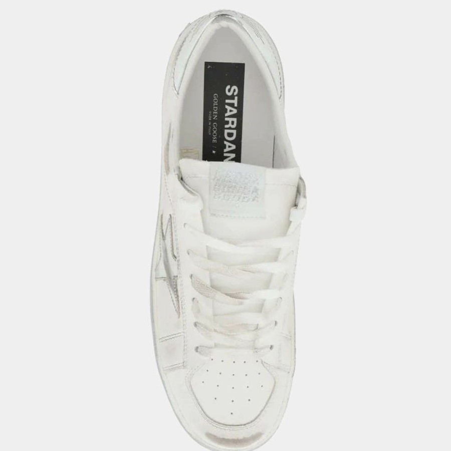 Men * | Golden Goose White/Silver Stardan Sneakers Eu 43 For Men Silver,White