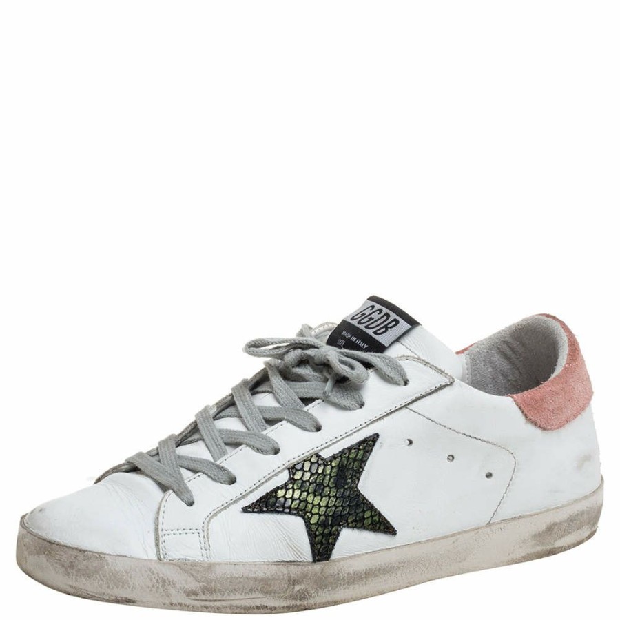 Women * | Golden Goose Leather And Suede High Star Sneakers Size 38 For Women White