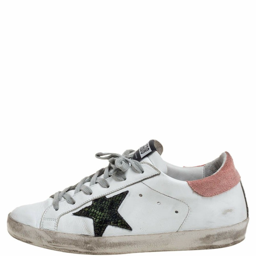 Women * | Golden Goose Leather And Suede High Star Sneakers Size 38 For Women White