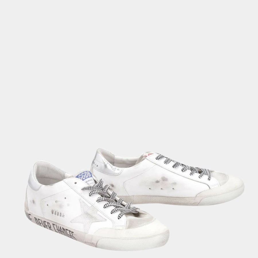 Men * | Golden Goose Leather Superstar Low-Top Sneakers Size Eu 45 For Men White