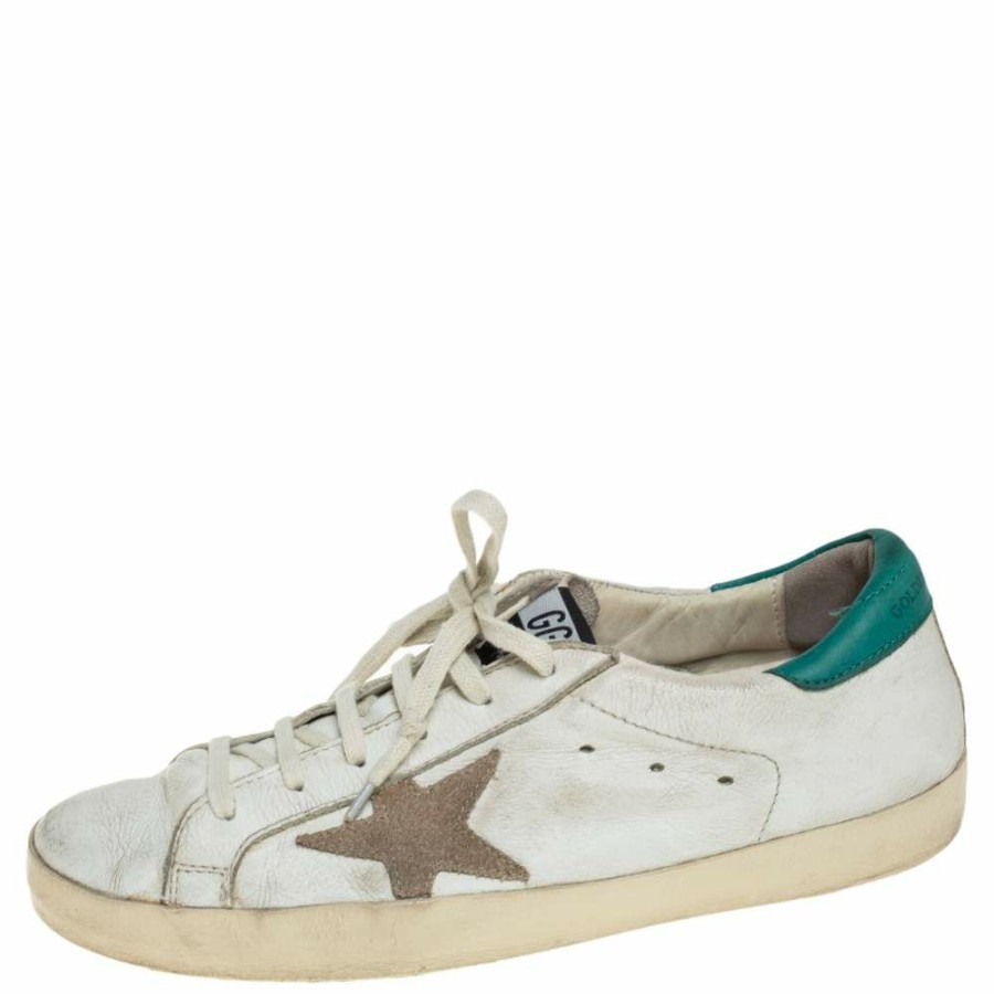 Women * | Golden Goose Leather Lace Up Sneaker Size 40 For Women White