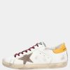 Men * | Golden Goose White/Yellow Leather Superstar Sneakers Size Eu 39 For Men White,Yellow