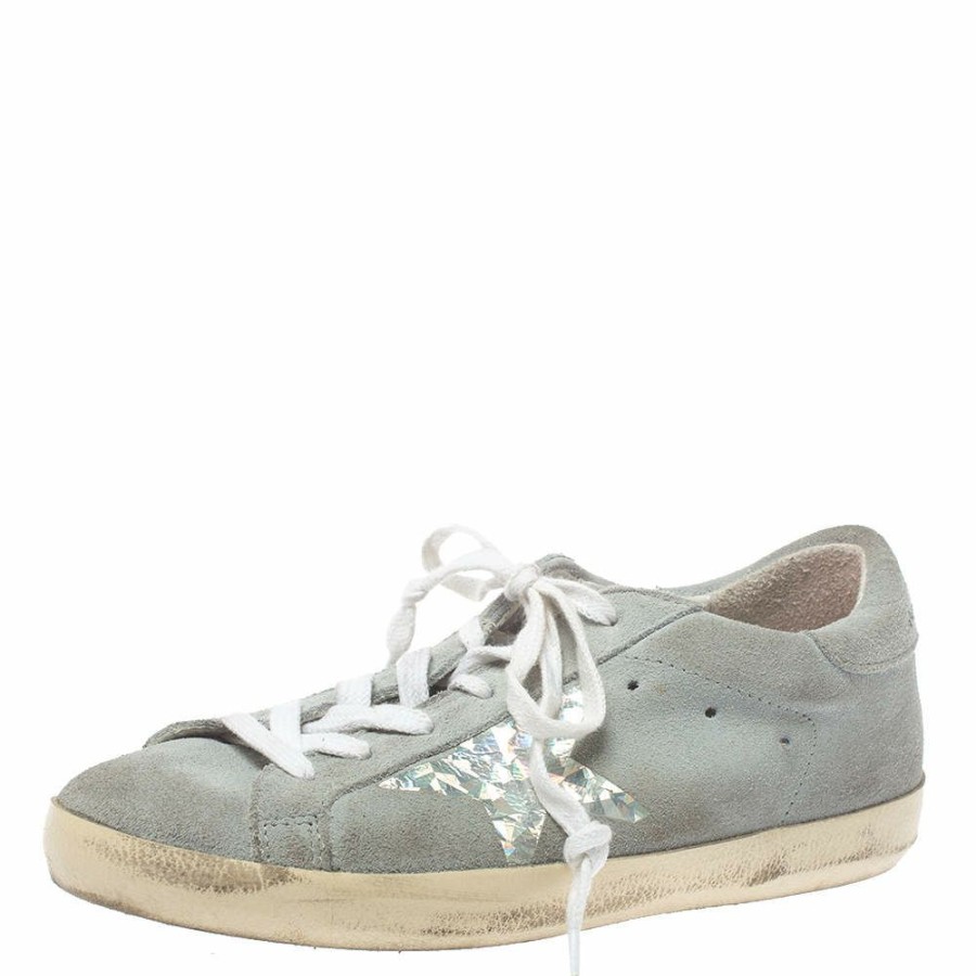 Women * | Golden Goose Suede Leather Superstar Low Top Sneakers Size 36 For Women Grey