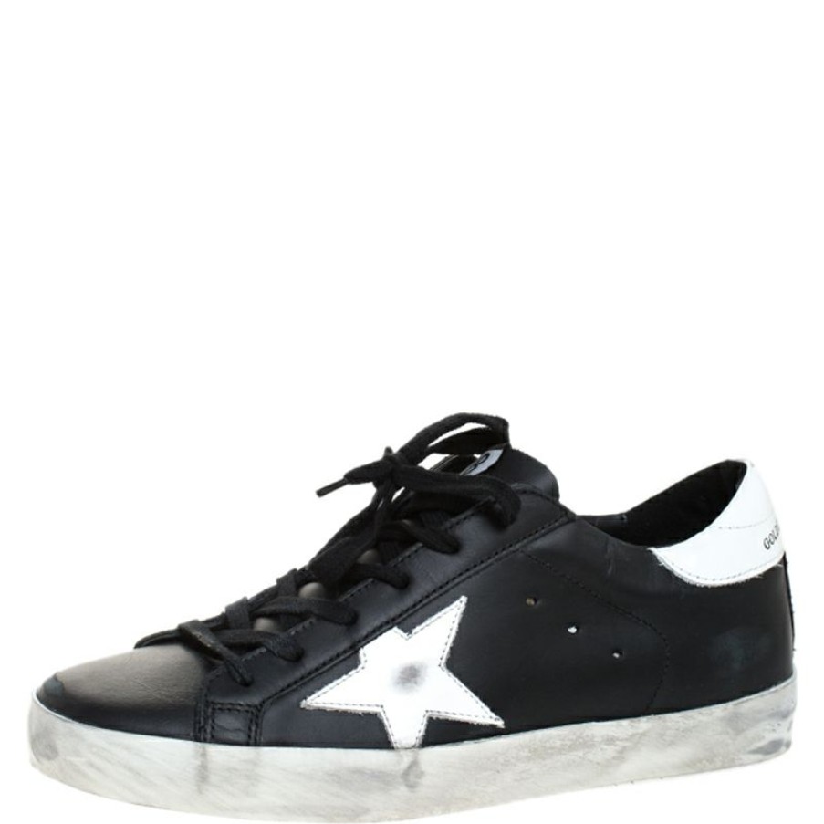 Women * | Golden Goose Leather Superstar Lace Up Sneakers Size 39 For Women Black