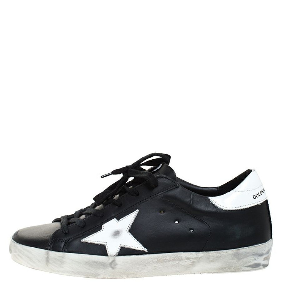 Women * | Golden Goose Leather Superstar Lace Up Sneakers Size 39 For Women Black