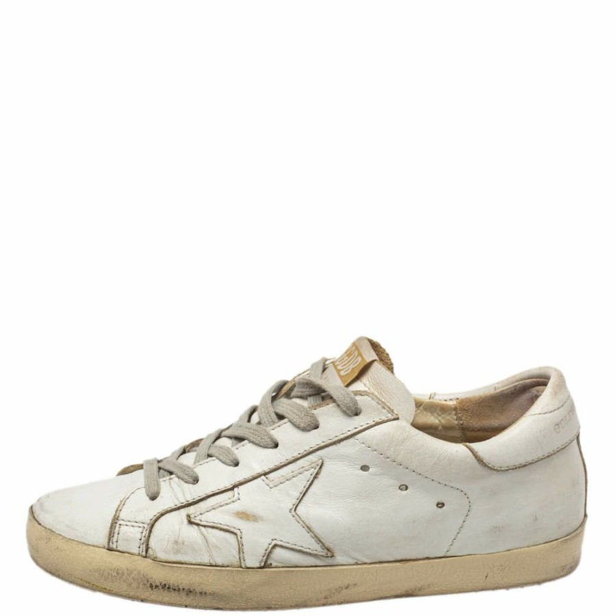 Women * | Golden Goose Leather Superstar Sneakers Size 35 For Women White