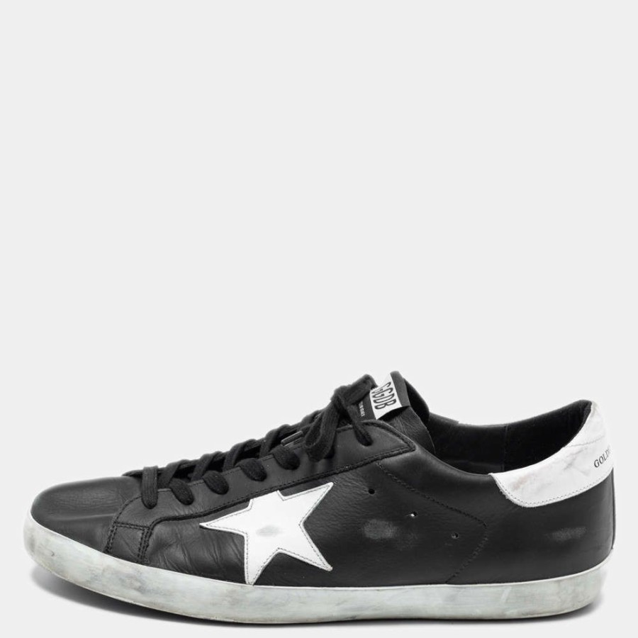 Men * | Golden Goose Leather Superstar Classic Sneakers Size 44 For Men Black