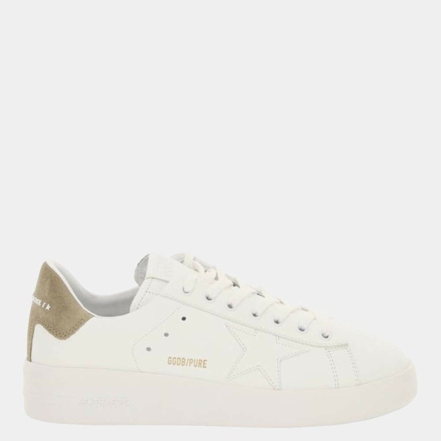 Men * | Golden Goose White/Brown Purestar Sneakers Size Eu 41 For Men Brown,White