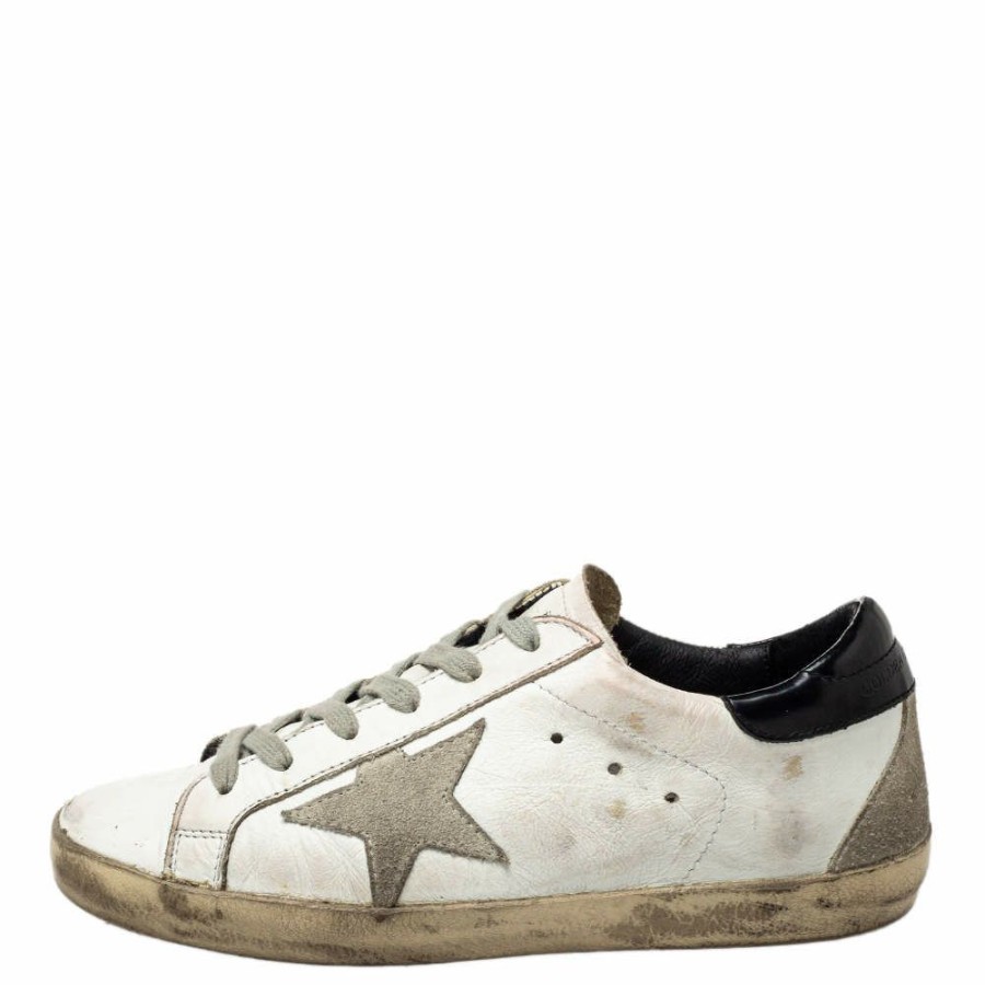 Women * | Golden Goose Leather And Suede Superstar Low Top Sneakers Size 37 For Women White