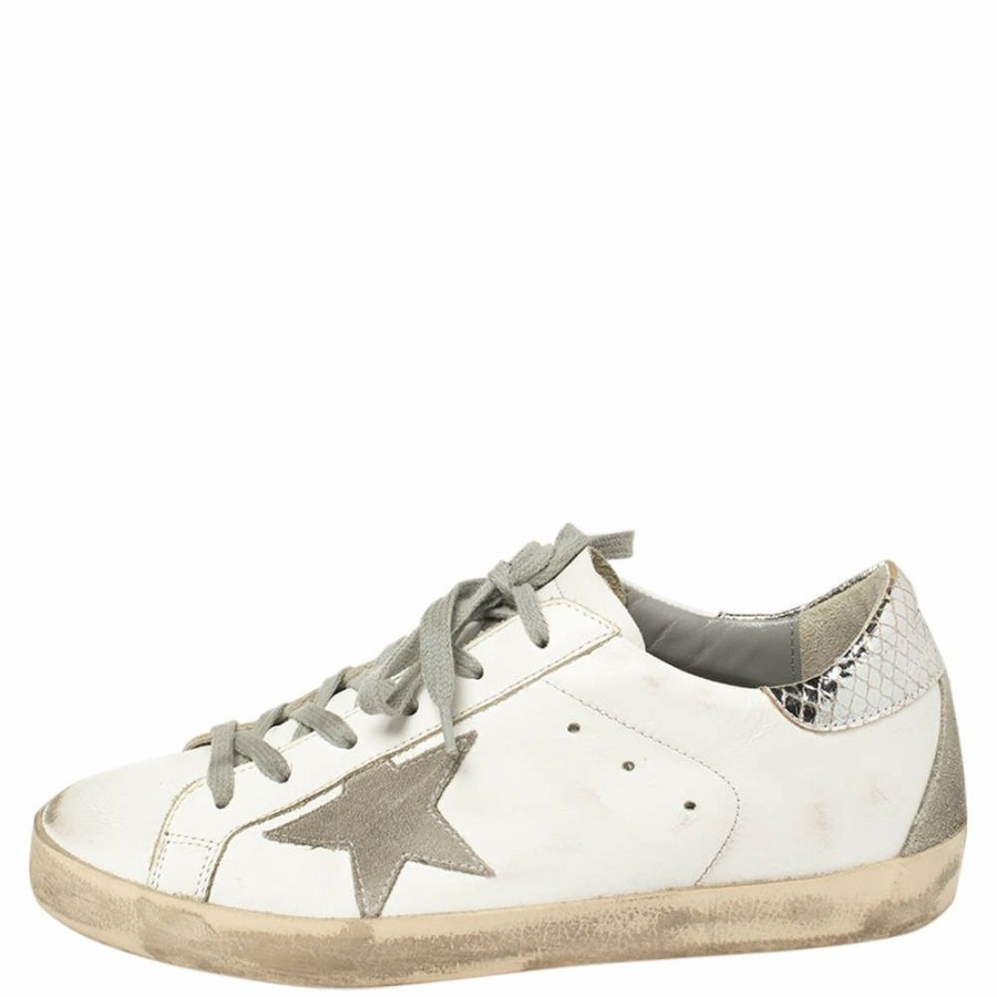 Women * | Golden Goose Leather Superstar Low Top Sneakers Size 38 For Women White