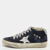 Women * | Golden Goose Suede And Denim Mid Star Sneakers Size 38 For Women Navy Blue