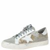 Women * | Golden Goose White/ Distressed Suede And Metallic Pony Hair May Lace Up Sneakers Size 38 For Women Grey