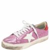 Women * | Golden Goose /Red Leather And Suede Super Star Low Top Sneakers Size 38 For Women Pink