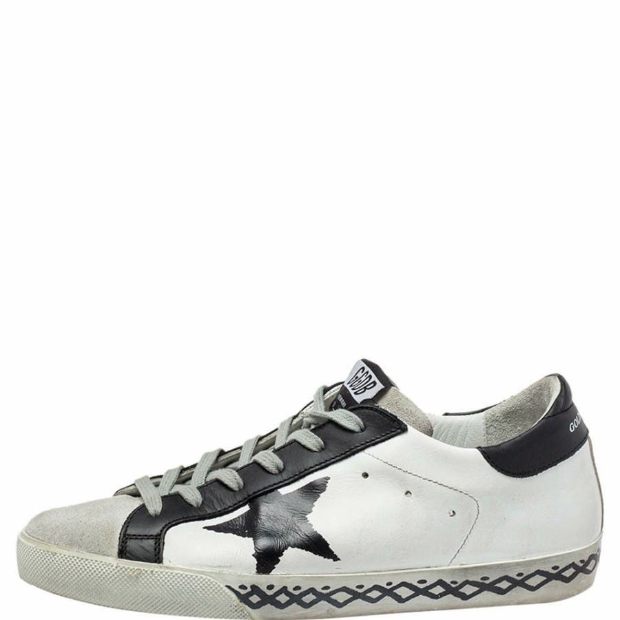 Women * | Golden Goose Tricolor Suede And Leather Superstar Low Top Sneakers Size 39 For Women White