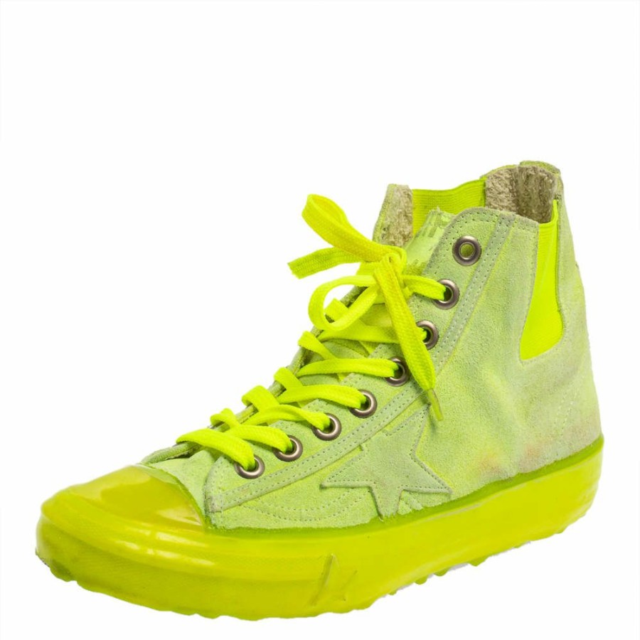 Women * | Golden Goose Neon V Star Dip High Top Sneakers Size 39 For Women Green