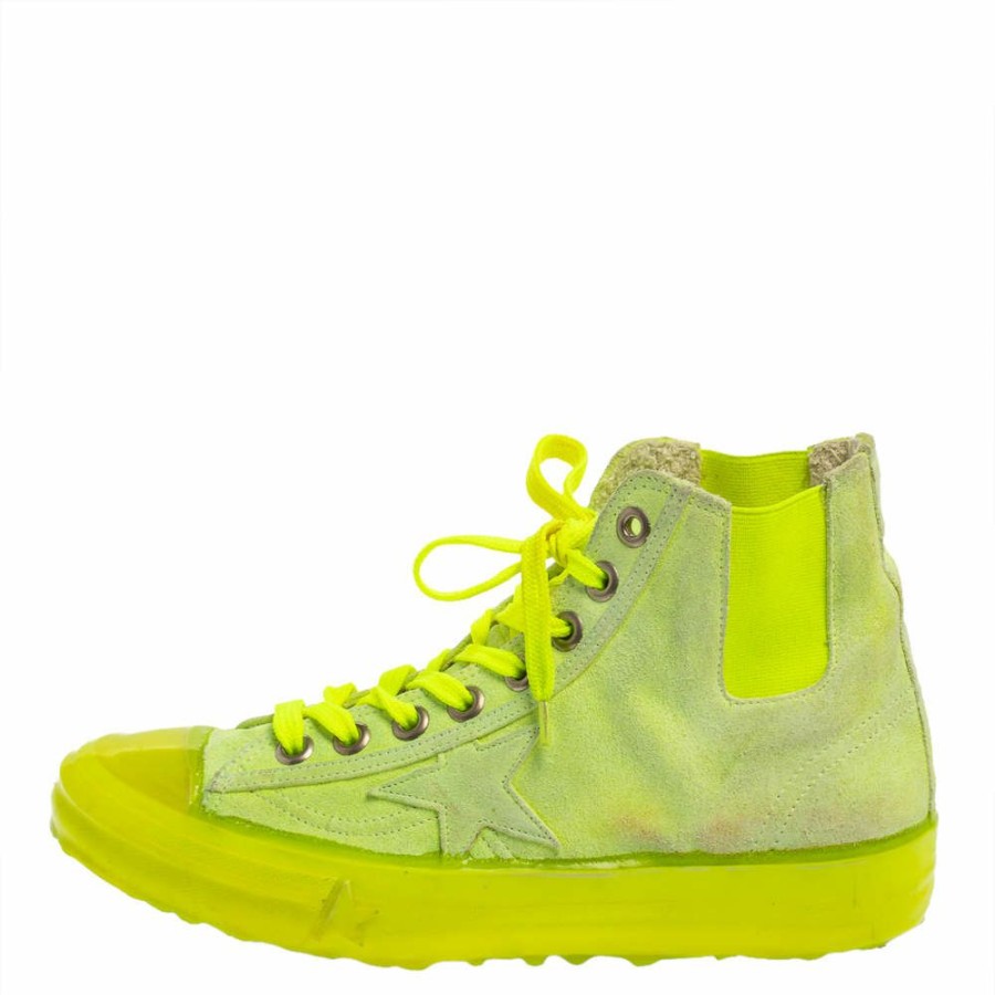 Women * | Golden Goose Neon V Star Dip High Top Sneakers Size 39 For Women Green